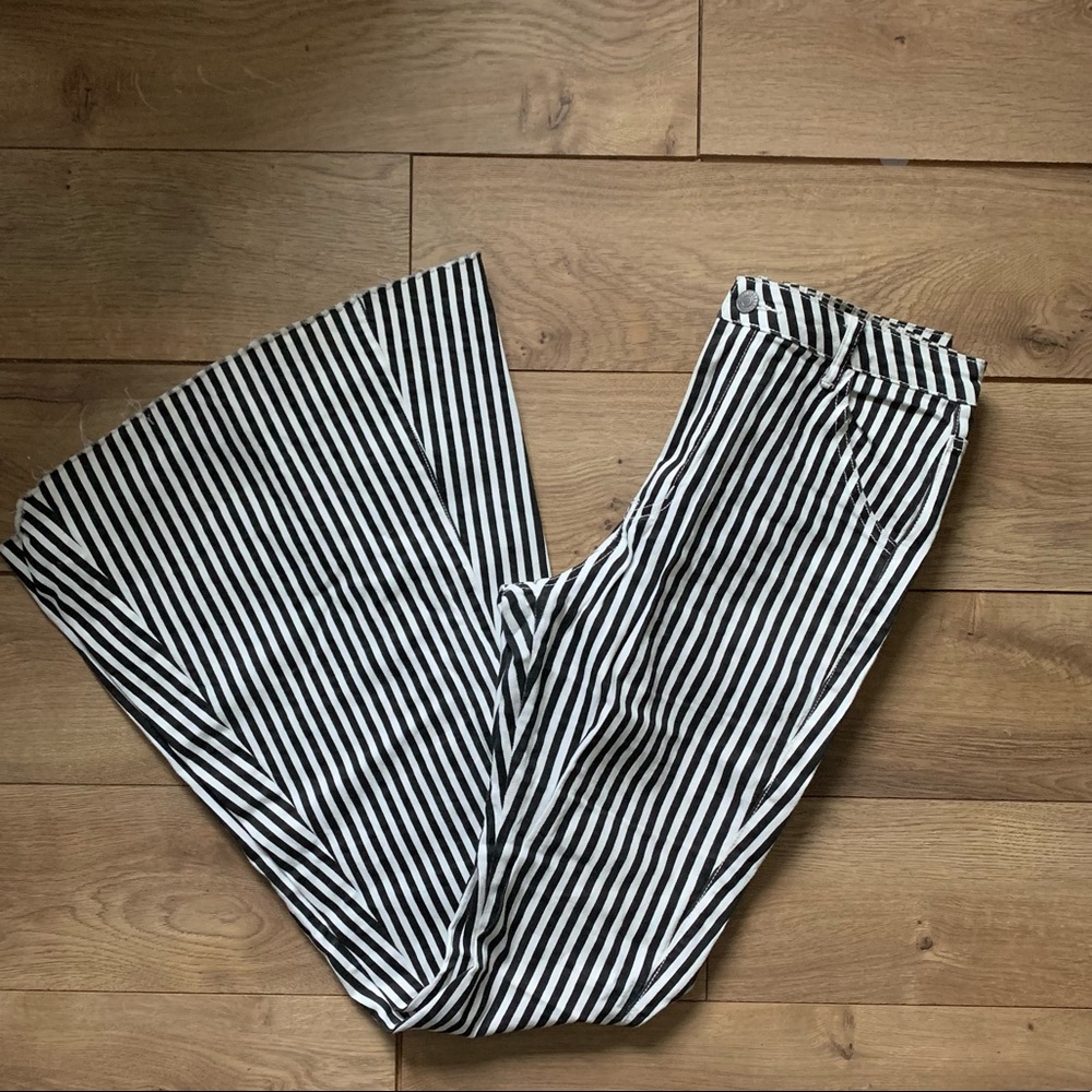 Blank Paige Striped Flare Jeans